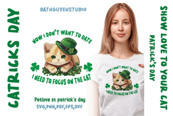 A Cat Mom's Festive St. Patrick's Day Embroidery Design